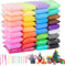36 Farben Modellierung Lehm, Ultraleicht Kinderknete, Lufttrockende Modelliermasse, DIY Air Dry Clay, Modellierung Ton Magic Clay mit werkzeugen für Kinder Schule Kindergarten