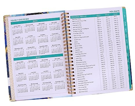 DIYEAH Roll Agenda Notebook Journal Planner 2023 Weekly Discbound Planner 2023 A5 Coil Schedule Book Coil Schedule Note Book Coil Schedule Book A5 English Daily Planner 2023 Journal Paper