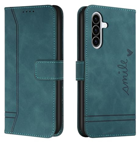 Trugox Handyhülle für Samsung Galaxy A36 5G Hülle Klappbar Klapphülle mit Kartenfach Handytasche Handy Schutzhülle Tasche Leder Wallet Flip Case Slim Book Cover - Blaugrün