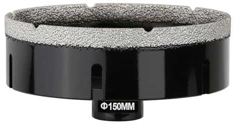 Vearter 150mm Trocken Diamant Kernbohrer, M14 Gewindeanschluss Vakuumgelötete Lochsäge für Mauerwerk, Diamantbohrkrone für Fliesen, Marmor, Granit, Porzellan, Beton und Quarzstein