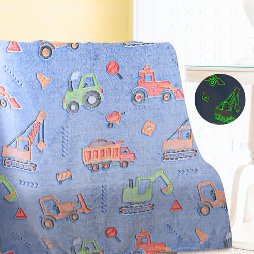 Kuscheldecke Kinder Leuchtend Planierraupen 100CM x 150CM, Junge Mädchen Geburtstags Geschenk, Für Reisen, Nickerchen, zu Hause