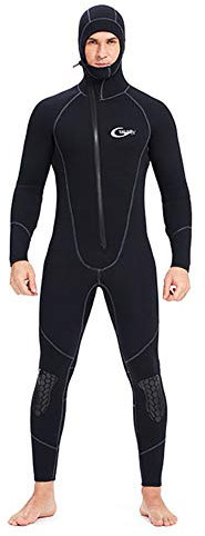 Neoprenanzüge Herren Ultra Stretch 7Mm Neopren Neoprenanzug, Winter Warm Front Zip Ganzkörper Tauchanzug Zum Schnorcheln Tauchen Schwimmen (4XL)
