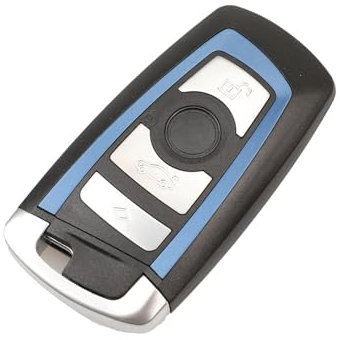 Car Key Fob Cases For BMW CAS4 F 3 5 7 Series For E90 E92 E93 For X5 HU100R 4Buttons Key Shell Cover Case Keyless Car Key Case(Blue)