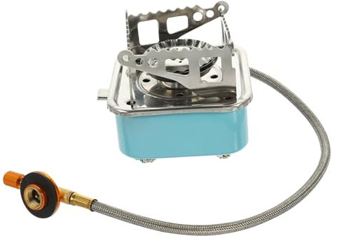 jojofuny Horno de gas portátil calentador de campamento quemador de gas estufa de gas al aire libre cámping estufa de gas portátil estufa de gas plegable pequeña planchar Verde