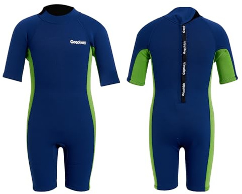 Combinaison en néoprène Gogokids pour enfants - 2,5 mm de néoprène - Combinaisons thermiques en néoprène à une pièce pour les enfants - Shorty en néoprène pour enfants pour les sports nautiques, la