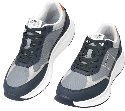 LEOSS ORIGINAL Scarpe Running Uomo Scarpe Ginnastica da Uomo Leggere Supporto Plantare Traspiranti Sneakers Comode Jogging (Blu Scuro, 41 EU, MLE260307-3)