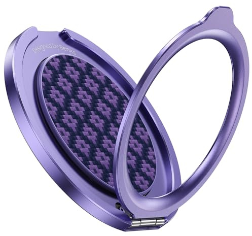 BENKS Magnetisk ringhållare i kevlar aramidfiber med läderhandtag, 360° rotation, metallring, fingerhållare för iPhone 17, 16, 15, 14, 13, 12 Pro Max Plus Mini
