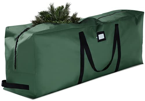 Premium Jumbo Christmas Tree Storage Bag - Fits Up to 9 FT. Tall Artificial Christmas Trees, Durable Handles, Sleek Dual Zipper & Card Slot - Xmas Bag Made of Tear Proof 600D Oxford - 5 Year Warranty
