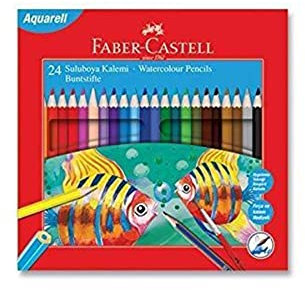 Faber-Castell Aquarel Crayons de peinture 12/24 couleurs – 24 couleurs