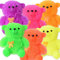 TE-Trend LED Stressbälle 9cm 6er Set - leuchtende Bär Stressball Sets für Spielspaß und Entspannung - Stressbälle in Form von Squishy Teddybären - Anti-Stress Bälle für Kinder und Erwachsene