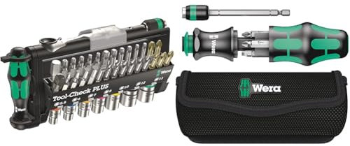 Wera Bit-Sortiment, Tool-Check PLUS, 39-teilig, 05056490001 & Kraftform Kompakt 20 mit Tasche, 7-teilig, 05051021001
