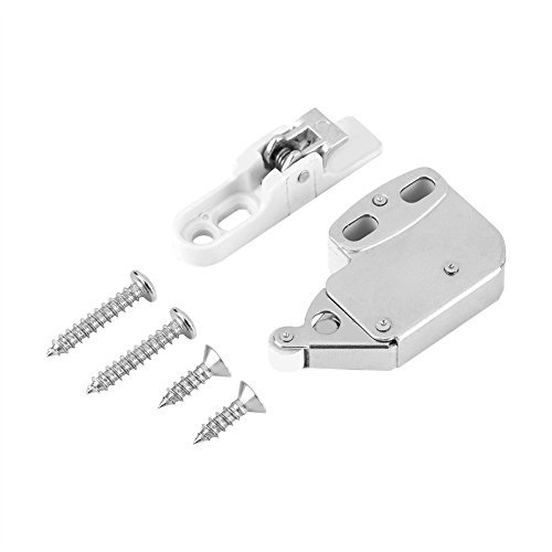 GOTOTOP Push to Open Touch Catch Latch Lock ABS White Rebound Spring Bounce Door Bolt for Window Shed Gate Cabinet Cupboard Doors
