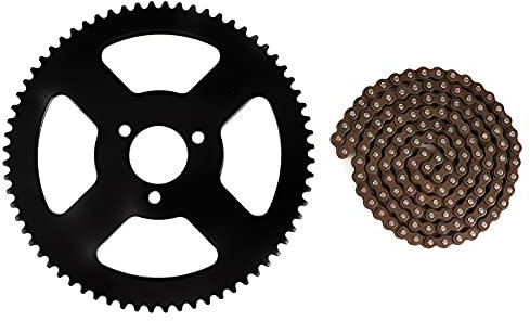 eslabón cadena 25h+Cadena de dientes 25H Piñón trasero + Cadena 144 eslabones Piñón Eje de 2 tiempos apto para Mini Moto eléctrica Bicicleta de bolsillo ATV Quad Accesorio