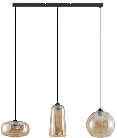 Lucande Pendelleuchte Wilja (Retro, Vintage Antik) in Creme aus Glas (3 flammig E27) - Hängelampe Esstischlampe Hängeleuchte Wohnzimmerleuchte