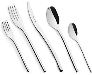 Karaca Dora 84-Teiliges 12-Personen-316-Premium-Besteckset, Stilvoll, Gesund, Langlebig, Hell, Modernes Design, Einfach, Stärker, Widerstandsfähiger