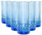Bormioli Rocco America '20s Highball Glasses - Vintage Art Deco Cocktail Tumblers - 490ml - Sapphire Blue - Pack of 6