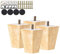 Ruolin Patas para Muebles Madera 4 Piezas, 6 cm/ 10 cm/ 15 cm Patas De Muebles De Madera Maciza M8 Hilo con Placas de Montaje y Tornillos para Sofá, Cama, Armario