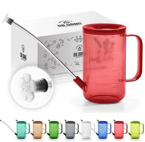 Kleine Gießkanne Zimmerpflanzen mit langem Auslauf (1L, Rot)