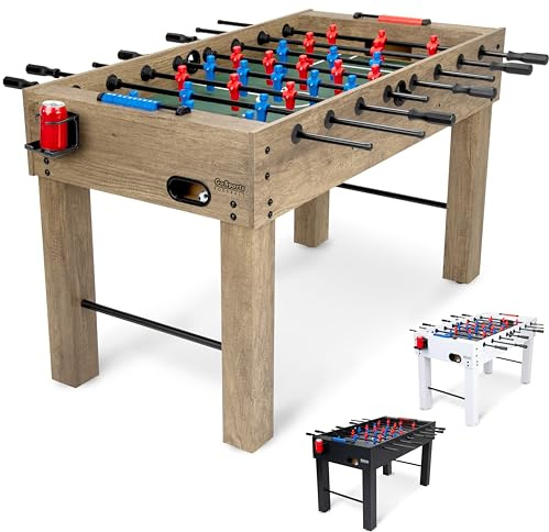 GoSports 54 Inch Full Size Foosball Table - Oak Finish - Includes 4 Balls and 2 Cup Holders