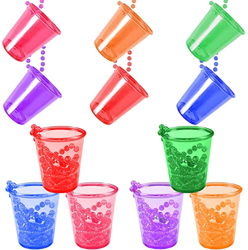 12 unidades de collar de novia del equipo, vasos de chupito nupcial, tazas de plástico para novia, collar de cristal de chupito, reutilizable, para despedida de soltera, decoración de novia (A)