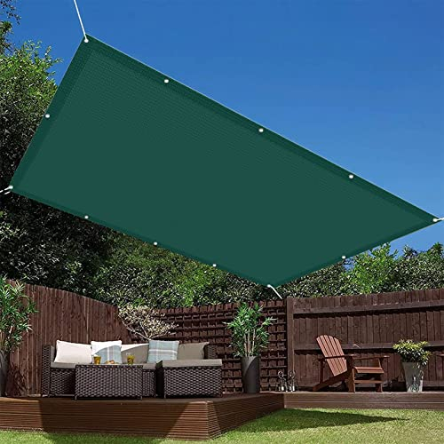 Sonnensegel Rechteckig Luftdurchlässig 9 x 9 m Atmungsaktiv Kühlend Sonnenschutzsegel mit ÖSen und Kostenlosem Seil für Patio Hinterhof Rasengarten, Grün