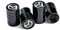 4 Stück Set Aluminium Ventilkappen Style Suzuki Opel Landrover Mazda Mercedes AMG Logo für Auto, Fahrrad, Motorrad. Deckel aus Metall (Mazda schwarz)