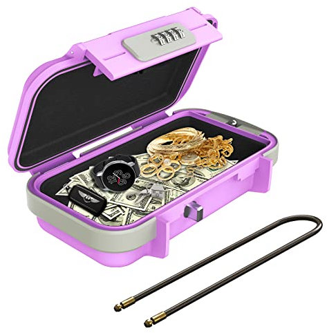 Ankilo Cassaforte Portatile, Cassetta di Sicurezza con Combinazione, Cassaforte con Rimovibile Fune Metallica Impermeabile Mini Cassaforte per Casa, Ufficio, Hotel, Viaggio