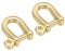 PATIKIL D-Ring Shackle, 2 Pack 6mm Inner Width Pure Brass U Type Fob Key Hook Small Bow Shackles for DIY Craft Leather Replacement
