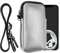 kwmobile Handytasche für Smartphones XXL - 7 - Neopren Handy Hülle Metallic Grau mit Kordel - Handy Tasche mit Handykette 17,7 x 8,5 cm Innenmaße