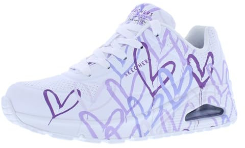 Skechers UNO Spread The Love Damen-Sneaker, White Wlpr, 37.5 EU