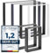 HOLZBRINK Tischbeine Metall Rohstahl mit Klarlack | Tischkufen/Tischgestell für Couchtisch, Esstisch, Schreibtisch, Sitzbank | 1 Stück Möbelfüße 60 x 72 cm