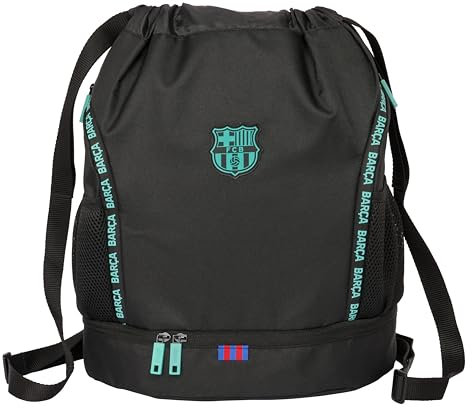 FC Barcelona 3. Team Rucksack, ideal für Kinder verschiedener Altersgruppen, bequem und vielseitig, Qualität und Widerstandsfähigkeit, 34 x 15 x 43 cm, Schwarz, Schwarz, Estándar, Casual