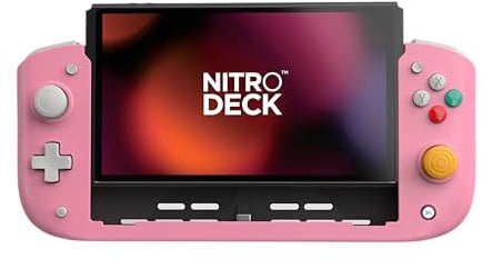 CRKD Nitro Deck - Professional Handheld Controller Deck with Zero Stick Drift for Nintendo Switch and Switch OLED (Retro Pink - Nostalgia Collection)