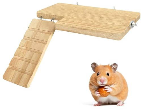 Natural Wooden Hamster Playground Platform - Small Animal Activity Climbing Platform for Guinea Pigs, Chinchillas, Gerbils