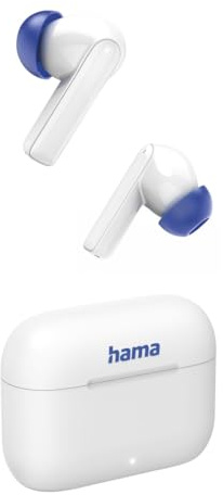 Hama Bluetooth Kopfhörer (kabellos, TWS-Kopfhörer, Active Noise Cancelling, Earbuds mit Ladestation, ENC, In-Ears, USB-C Schnellladen, Bluetooth-Headset, App-/Sprachsteuerung, Touch Control) weiß