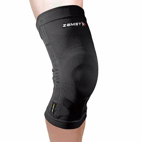 Zamst ZK-Motion - Rodillera de compresión con almohadilla, talla S | Rodillera de cómodo tejido técnico con almohadilla rotuliana circular 3D acolchada y soportes funcionales laterales de resina