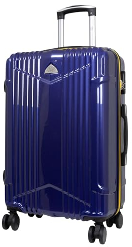 Warenhandel König Hartschalen Koffer Trolley Haimar farbig abgesetzter Reißverschluss - Farbe Blau - Gr. L