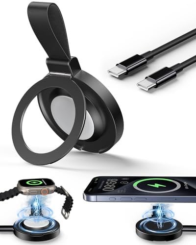 Meifigno 2 in 1 Magnetic Wireless Charger for iPhone & Apple Watch with Kickstand, Compatible with MagSafe Charger, Fast Charging Pad with USB C Cable for iPhone 16 15 14 13Pro Max Plus Mini, AirPods