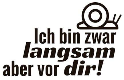 Humorvoller Schnecken-Sticker Ich bin zwar langsam aber vor dir! - Lustiges Deko-Sticker für DIY-Projekte, Geschenke & Tier-Liebhaber (13x20cm, 2er-Set)