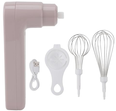 Elektrischer Eierschläger, Elektrischer Handmixer, Wiederaufladbarer Kabelloser 800-mAh-Stabmixer, Handmixer Für Die Zubereitung von Kaffee Und Brot(Lila)