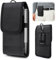 GlasFlength Étuis de Ceinture pour Téléphone, Pochette Smartphone avec Clip de Ceinture et Mousqueton Sacoche Ceinture Homme Compatible avec 5,7 à 6,3 Pouces Téléphone pour Voyage (Noir)