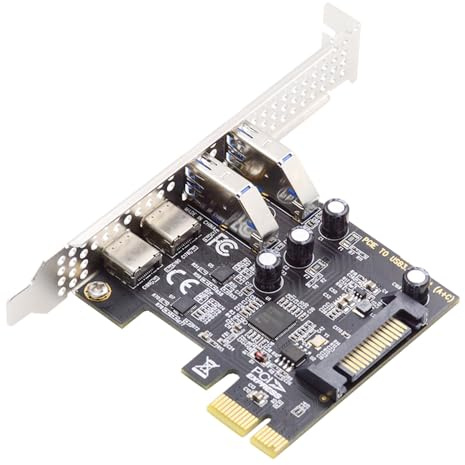 NFHK USB3.1 Gen1 5Gbps Dual Type-A & Type-C USB-C femmina a PCI-E Express 1x adattatore scheda uPD720201 con staffa a basso profilo