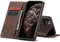 owlhold Hülle iPhone 11 Pro Max klapphülle Premium Lederhülle Weiches Vintage-Nubukleder Faltbare Ständer Schutzhülle Kartenfach Standfunktion stoßfest Handyhülle iPhone 11 Pro Max -Kaffee