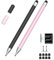Penna universale per tablet con doppia punta – punta di precisione, nessuna ricarica necessaria, fissaggio magnetico, compatibile con iPad, Android, Surface e smartphone, nero/oro rosa