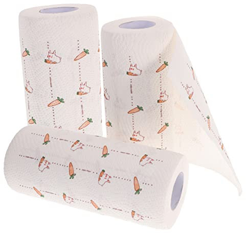 IWOWHERO Toallas De Papel De Alta Resistencia 3 Rollos Papel Absorbente De Aceite Para Cocina Hogar Limpiezas