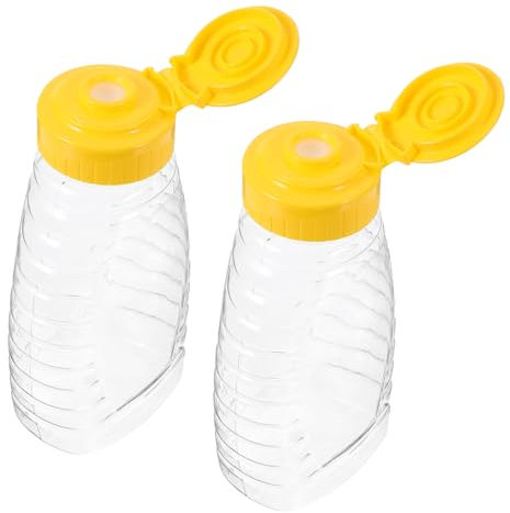 Kisangel 2stücke Honig-squeeze-flasche Tragbare Öl-essig-flasche Squeeze-flasche Für Salatdressing Wiederverwendbar Auslaufsicher Klappdeckel Flüssigkeitsbehälter Sirup-flasche Essig-flasch