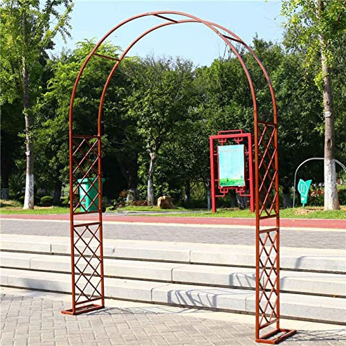 Arco da giardino in metallo per piante rampicanti, pergolato resistente, per esterni, giardino, prato, cortile, patio, arco di nozze, marrone, 250 x 250 cm