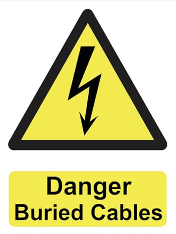 Danger Buried Cables Warning Health & Safety Sign Self Adhesive Sticker A4 297mm x 210mm*