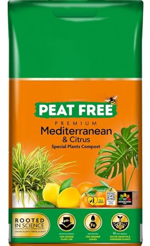 AMK® Miracle Gro Premium Mediterranean and Citrus Compost 10L Specialist Potting Mix Free Draining Growing Medium for Lemon Orange Plants
