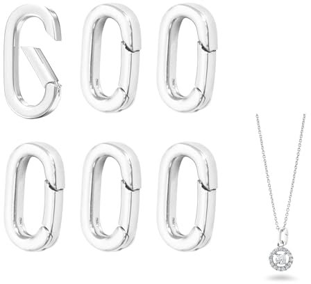 6 StüCk Mini Karabiner Versilbert Kettenverschluss Sicherer Verschluss KettenanhäNger Ersatz-Federschnalle